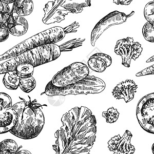 美丽的手画图画的蔬菜食物市场花园烹饪玉米饮食茄子插图营养草图图片