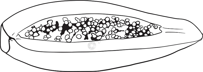 矢量手绘套木瓜 美味的热带素食对象 用于餐厅 膳食 市场 商店 菜单情调涂鸦草图植物插图食物墨水绘画饮食维生素图片