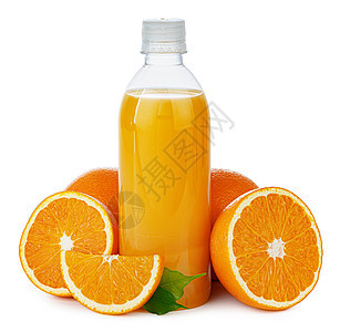 白上隔离的新鲜橙汁瓶白色水果饮料橙子果汁图片