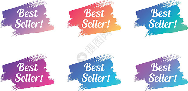 最佳销售商彩色宣传词徽章广告笔触插图标识刷子市场畅销书海报金融图片
