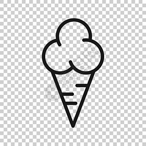 平面样式的冰淇淋图标 孤立在白色背景上的圣代矢量插图 冰糕甜点经营理念食物巧克力店铺小吃杯子派对胡扯中风卡通片锥体图片