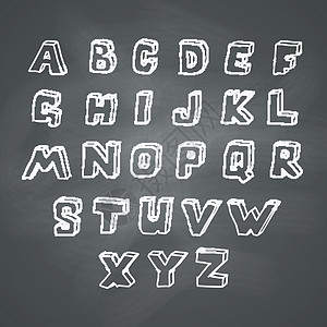 剪贴板上的字母字母粉笔木板教育案件绘画插图英语框架字体班级图片
