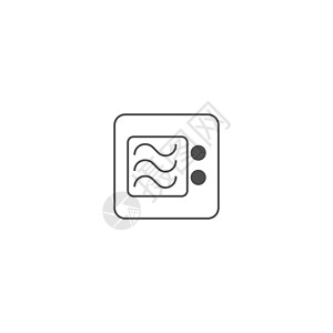 微波炉图标标志徽标设计模板家庭用具机器展示烹饪平底锅食物器具标识厨房图片