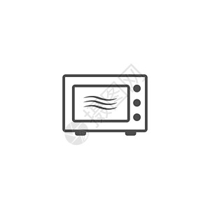 微波炉图标标志徽标设计模板技术标识厨房展示器具电气火炉房子平底锅按钮背景图片