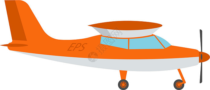 以白色背景隔离的轻型飞机矢量图示Name图片