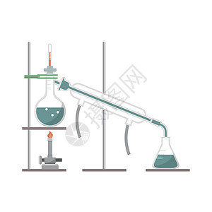 化学实验室简单蒸馏模型图片