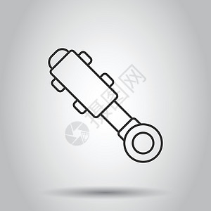 平面样式的液压图标 孤立在白色背景上的圆柱矢量图解 设备经营理念插图工作车辆汽车杠杆机械车轮工业安全机器图片