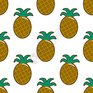 夏季新鲜菠萝条纹 无缝无缝接缝图片