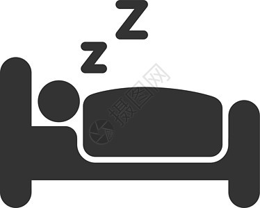 男人睡着毯子在床上矢量图标上孤立的白色背景 男人睡在床上平面图标 web 和 ui 设计图片