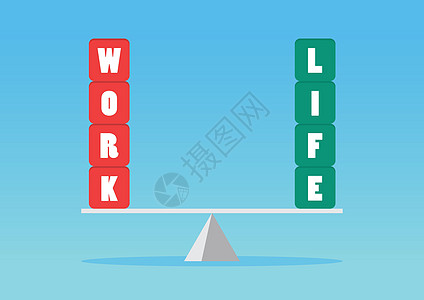 工作生活平衡兼顾概念的说明;图片