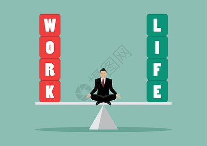 工作生活平衡概念人士创造力成功冥想男人男性金融插图瑜伽投资图片