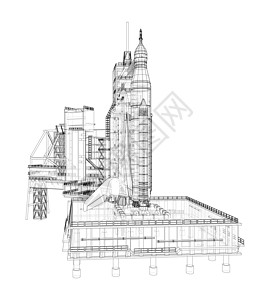 发射台上的太空火箭 韦克托绘画宇航员全体发射宇宙软垫重力蓝图程序草图图片