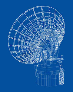 无线电望远镜概念概要说明卫星3d天线天文学盘子望远镜射电航天蓝图科学图片