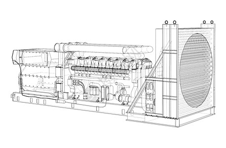大型工业用柴油发电机资源力量引擎发电站蓝图电气3d高压气体燃气图片