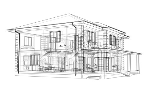 室内外 内有可见的内部元素印刷小屋建筑学设计师工程绘画住宅建造草图项目图片