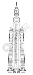 建筑设计草图空间火箭构想纲要飞船探索工艺蓝图航班草图宇宙技术3d宇航背景