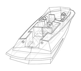 配有座位的现代船运动快艇甲板运输引擎活动旅行钓鱼速度海洋图片