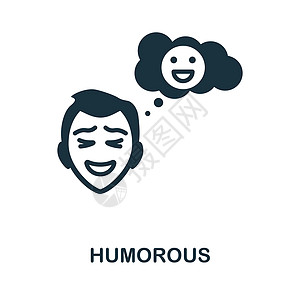 幽默的平面图标 积极态度系列中的彩色标志 用于网页设计 信息图表等的创意幽默图标插图图片