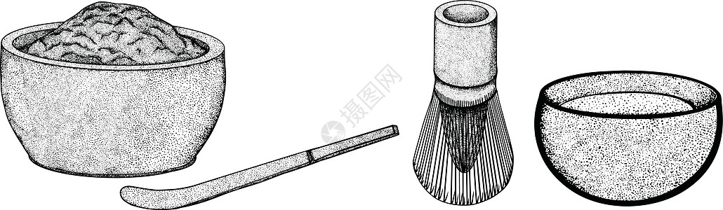 图形样式中的茶叶收集元素 手绘矢量图解杯子茶壶食物手工草本植物仪式树叶咖啡店收藏玻璃图片