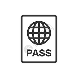 iu Web 图标 用于网络 移动和用户界面设计的护照矢量图标 在白色背景上孤立图片