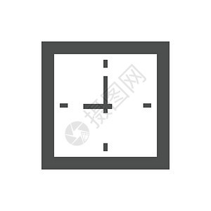 带有在白色背景上隔离的方形表盘矢量图标的挂钟 用于 web 移动和用户界面设计的挂钟平面图标图片