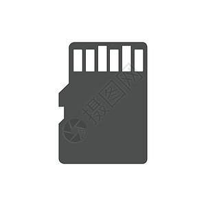 微型 sd 卡矢量图标隔离在白色背景上 用于手机 智能手机 mp3 音频播放器和其他设备的附加闪存 用于移动和 ui 设计的 w图片