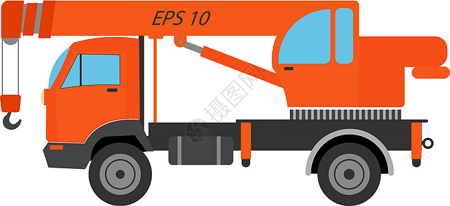 白色背景孤立的卡车起重器矢量插图图片