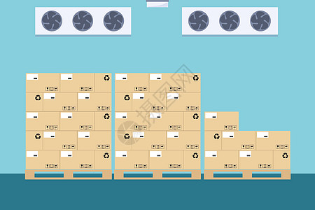 冷仓库仓库冷冻器 容器冷储存插画