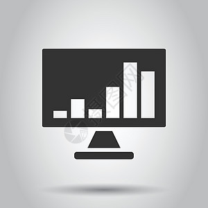 平面样式的网站分析图标 孤立在白色背景上的 SEO 数据矢量图解 计算机图业务概念屏幕库存服务笔记本贸易报告营销监视器投资信息图片