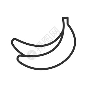 香蕉轮廓 ui web 图标 用于在白色背景上隔离的 web 移动和用户界面设计的香蕉矢量图标图片