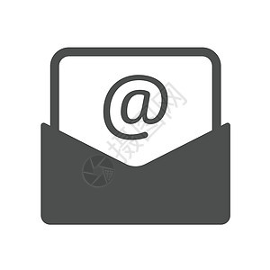在白色背景上隔离的信封矢量图标中的电子邮件信件 用于 web 移动和用户界面设计的电子邮件字母平面图标图片