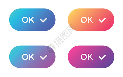 ui按钮确定 web 按钮设置 以平面样式填充 ui web 按钮 带有用于 web 和 ui 设计的符号的时尚渐变上的圆形矢量按钮设计图片