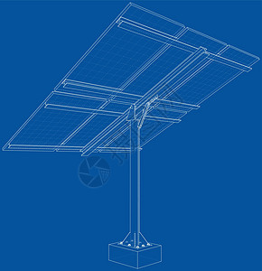 太阳能电池板概念  3 的矢量渲染框架建造业电池车站工程环境保护发电机活力阳光储蓄图片