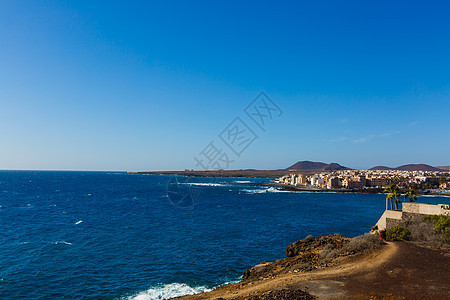 大西洋海洋野外海岸 特纳里费 加那利群岛 西班牙天空海浪岩石蓝色旅行热带太阳观光晴天海岸线图片