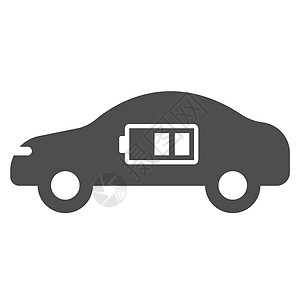 电动生态汽车与电池蓄电池图标隔离在白色背景 用于 web 移动和用户界面设计的电动生态汽车平面图标 电动生态交通概念力量绳索插座图片