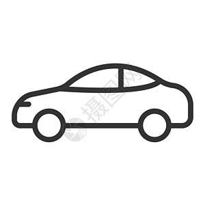 乘用车轮廓矢量图标隔离在白色背景上 用于 web 移动和用户界面设计的汽车平面图标图片