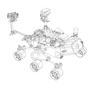 火星探测器  3 的矢量渲染机器人绘画地质学车站陨石流动成就精神小说探险家图片