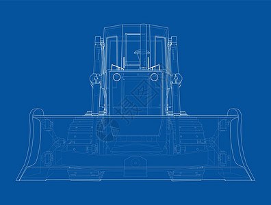 地球推土机 推土机拖拉机运输机器草图反铲建筑挖掘地球机械矿业图片