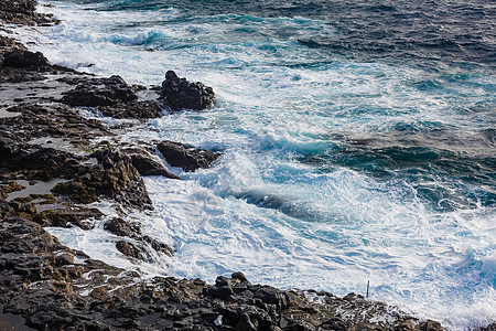 大西洋海洋野外海岸 特纳里费 加那利群岛 西班牙身体火山天空太阳观光支撑晴天海岸线蓝色岩石图片