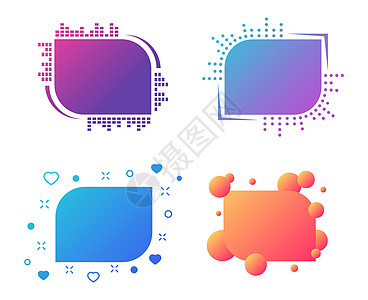 具有不同颜色梯度矢量图解的现代矢量形状 彩色形状配有网络 ui 移动应用程序设计和宣传广告等各种装饰品图片