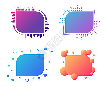 具有不同颜色梯度矢量图解的现代矢量形状 彩色形状配有网络 ui 移动应用程序设计和宣传广告等各种装饰品图片