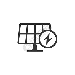 平板式太阳能面板图标 生态能源矢量插图以白色孤立背景显示 电动符号商业概念互联网网站环境办公室按钮电脑活力太阳能板资源房子图片