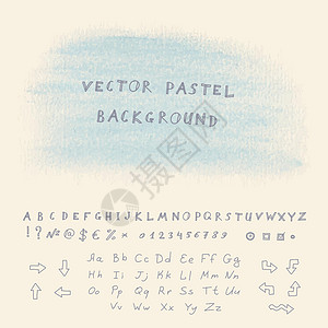 矢量糊面背景刷子手工字母铅笔艺术粉笔蓝色印迹字体数字图片