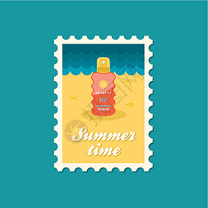 喷雾平面邮票中的日光膜系数化妆品邮戳邮件卫生邮资标签防晒海滩紫外线图片
