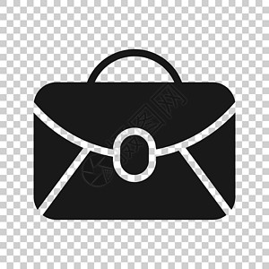 平面样式的公文包图标 孤立在白色背景上的商务人士包矢量插图 投资组合经营理念行李商务文件夹经理黑色按钮书包套装工作配饰图片