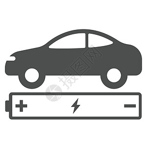 电动生态汽车与电池蓄电池图标隔离在白色背景 用于 web 移动和用户界面设计的电动生态汽车平面图标 电动生态交通概念插座回收力量图片