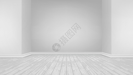 3D 现代光化内部背景灰色地面工作室白色木头房间背景图片