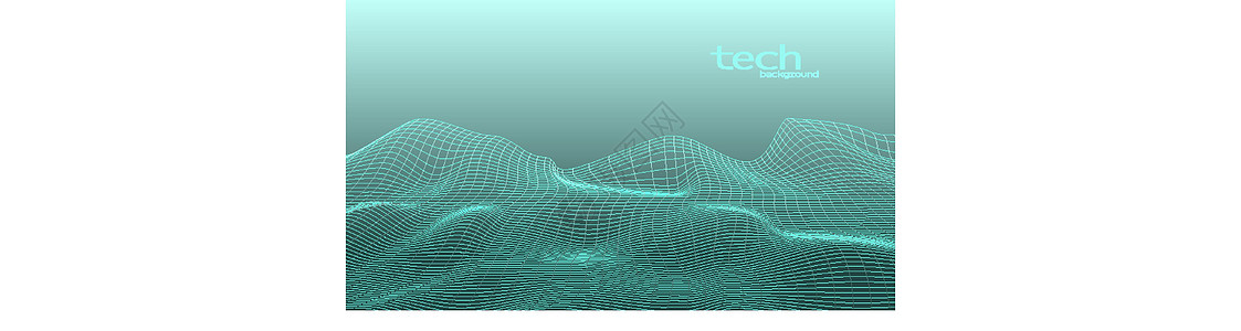 烫金山摘要 3D 数字电网地形地貌背景土地技术顶峰地理网络顶点网格地球细胞插图插画