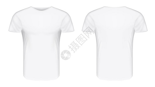 白背景上的白色T恤衫纺织品织物品牌零售棉布店铺裙子男人收藏袖子图片