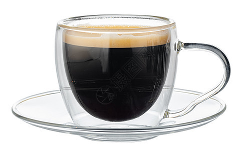 玻璃杯咖啡咖啡 白咖啡孤立在白色上玻璃饮料液体工作室杯子棕色图片